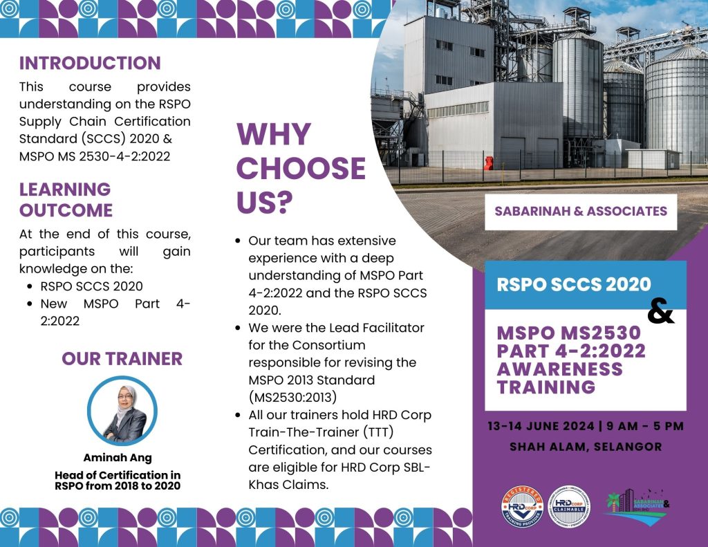 RSPO SCCS 2020 & MSPO MS2530 Part 4-2:2022 Awareness Training