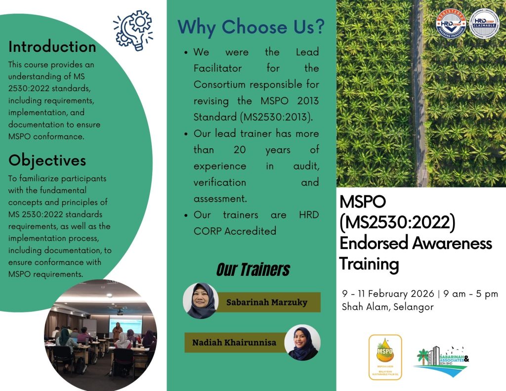 MSPO MS2530:2022 Endorsed Awareness Training Program