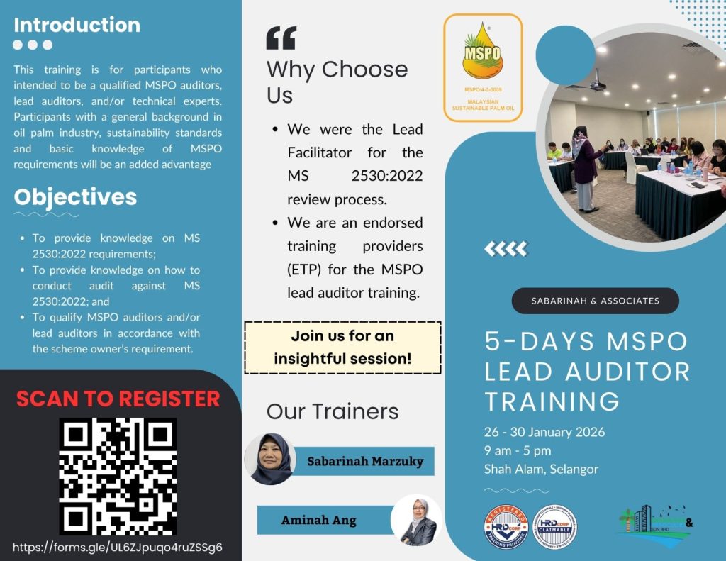 5-Day Endorsed MSPO Lead Auditors Training Program