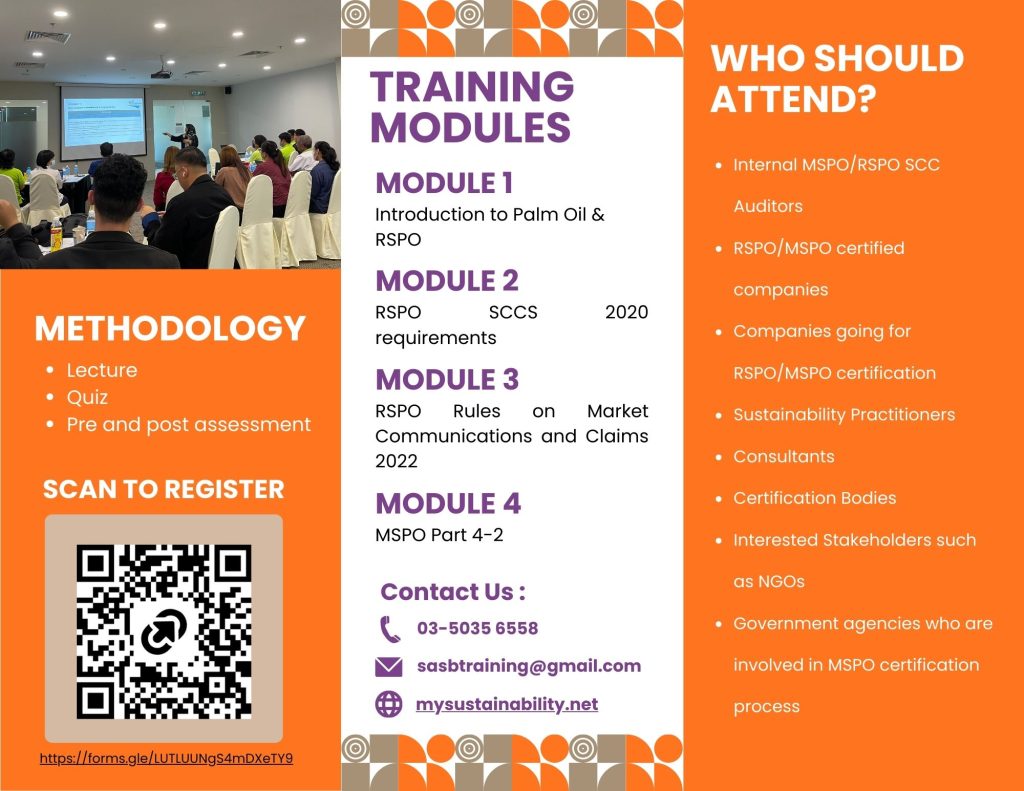 2-Day RSPO SCCS 2020 & MSPO Part 4-2 Awareness Training Program