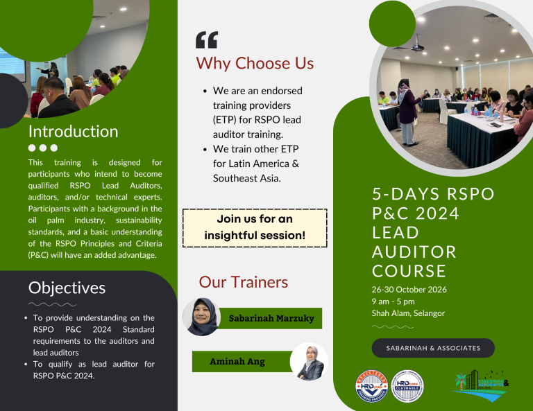 RSPO P&C 2024 Lead Auditor Course